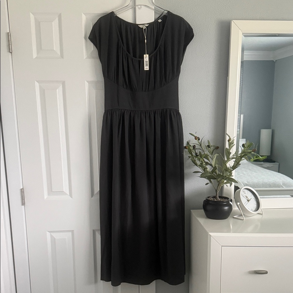 NWT Max studio Elegant charcoal Maxi Dress women size L
